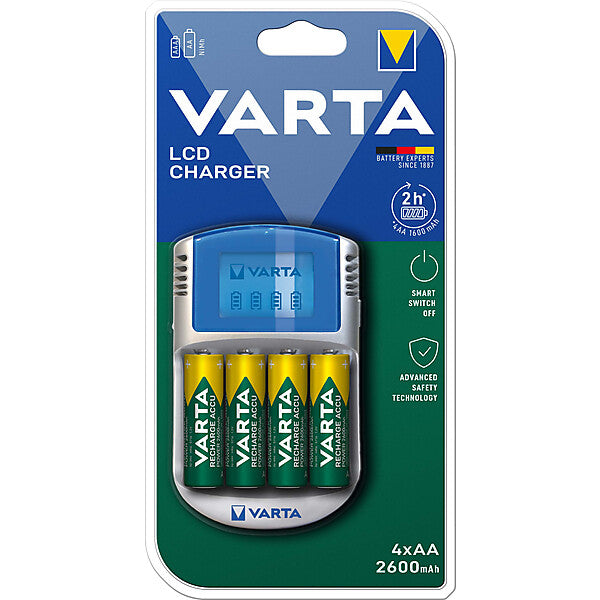 VARTA Ladegerät LCD Charger inkl.4AA+12V+USB 57070(4x5716)