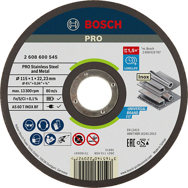 Bosch Elektrowerkzeuge PRO Stainless Steel and Metal Trennscheibe 2608600545