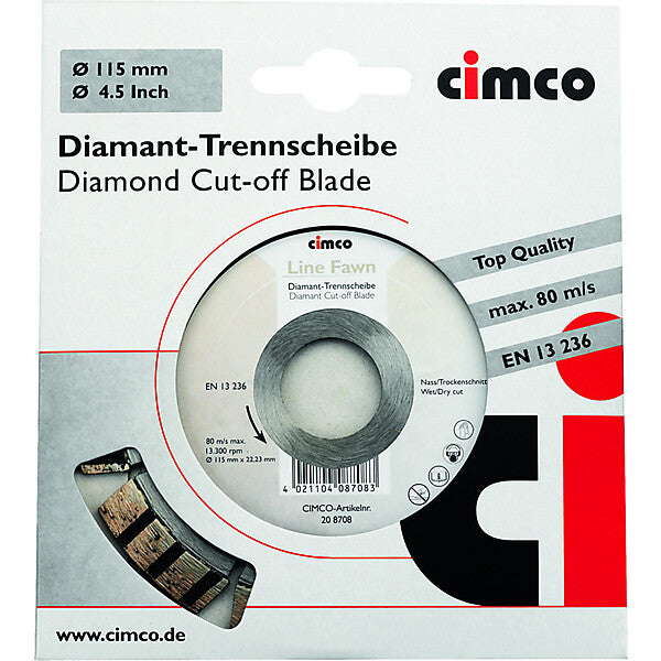 CIMCO Diamanttrennscheibe D=115mm 208708