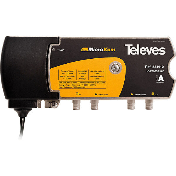 Televes BK-Verstärker 30/35dB m.RK (5-65MHz) 28dB KVE3035RK65