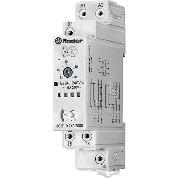 Finder Zeitrelais 1W, 8A, 24-240VAC/DC 80.51.0.240.P000