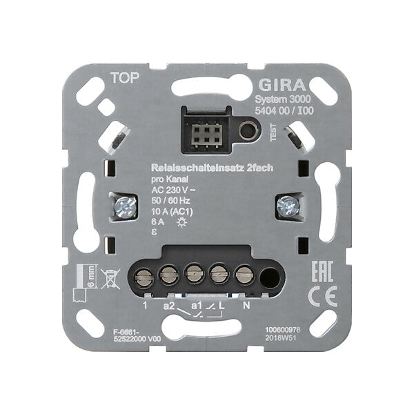 Gira Relaisschalteinsatz 2fach S3000 540400