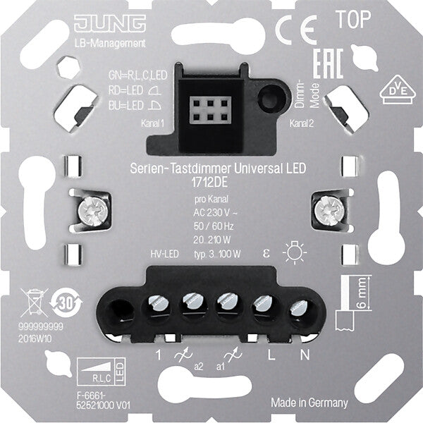 JUNG Serien-Tastdimmer Universal LED 1712 DE