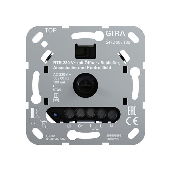 Gira Raumtemperaturregler 230V Öff./Schließ. 247200