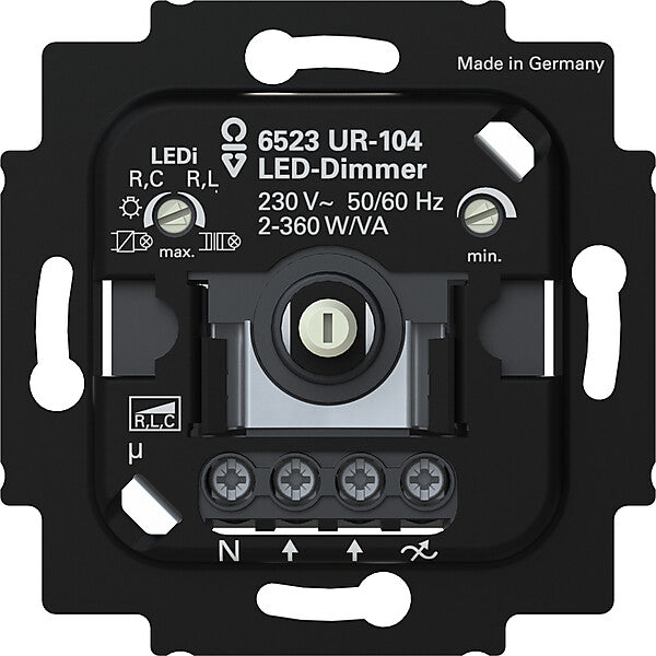Busch-Jaeger LED-Dimmer. 2+3 Draht mit N-Klemme 6523 UR-104