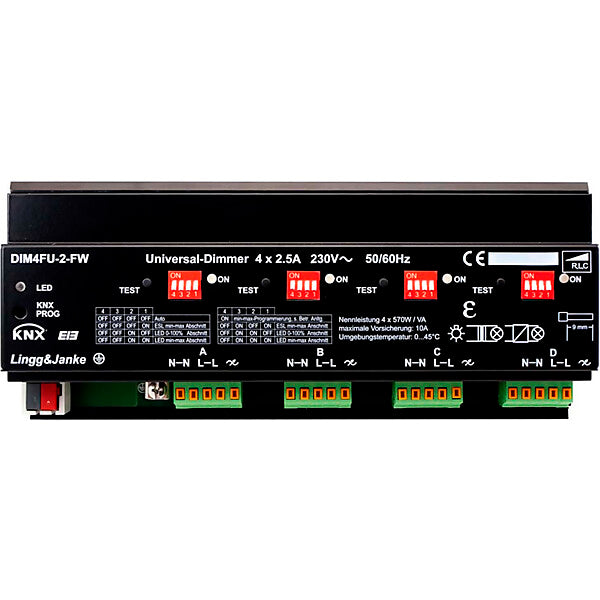 Lingg & Janke Universal-Dimmer 4-fach 4x2,5A/570W DIM4FU-2-FW