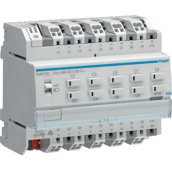 Hager Schalt-/Jalousieausgang KNX10/5f,16A C-Last TXA610D