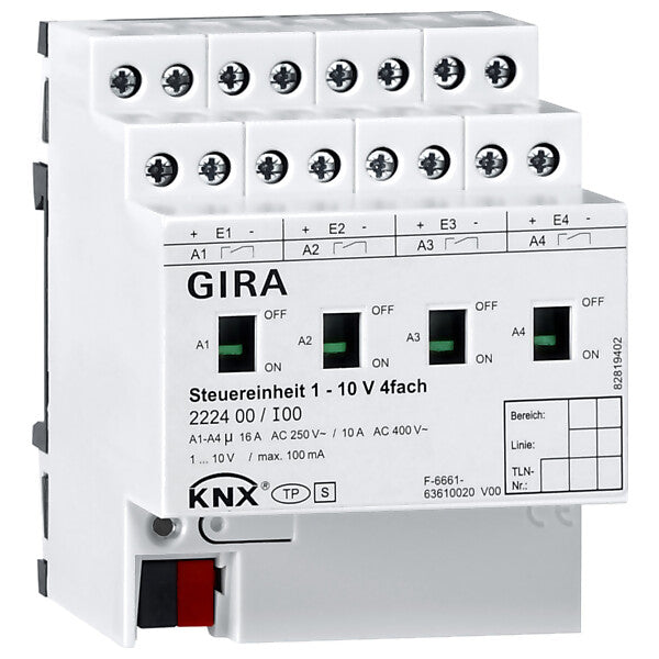 Gira Steuereinheit 1-10V 4fach Hand KNX 222400