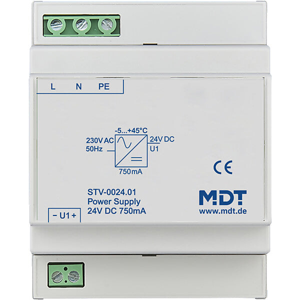 MDT technologies Spannungsversorgung 4TE REG,750mA,24VDC SELV STV-0024.01