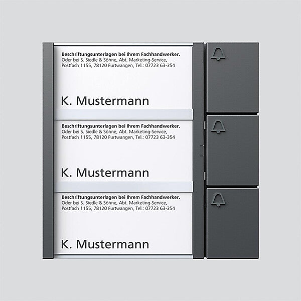Siedle Tasten-Modul dgr/gli TM 612-3 DG