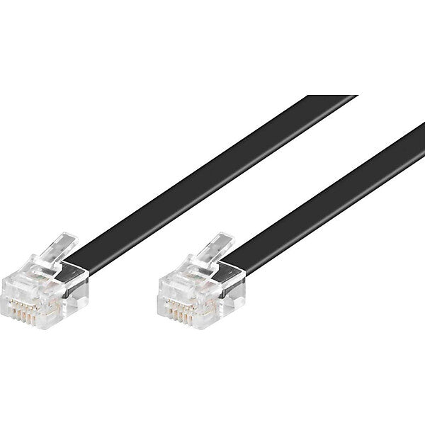 Goobay RJ12 Anschlußkabel 10m,sw,St/St 50323