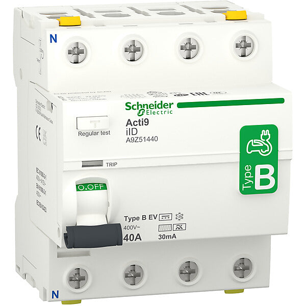 Schneider Electric FI-Schalter 4P 40A 30mA f.E-Ladestation A9Z51440