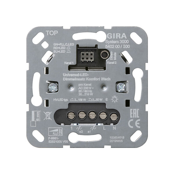 Gira Uni-LED-Dimmeinsatz 2fach S3000 540200