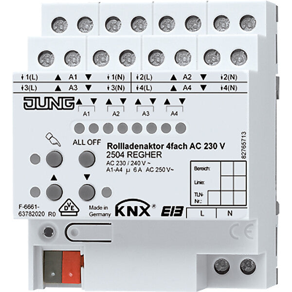 JUNG KNX Rollladenaktor 4-fach AC 230V 2504 REGHER