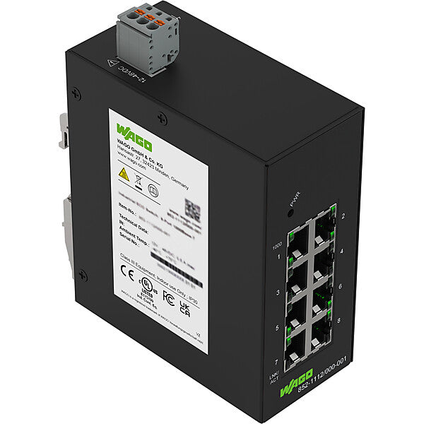 WAGO Industrial-ECO-Switch,8 Po 8Ports 1000Base-T,sw 852-1112/000-001