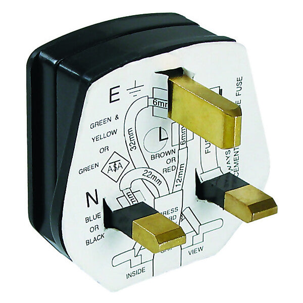 BACHMANN Schutzkontakt-Stecker sw, England 910.176