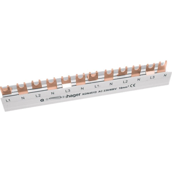 Hager Phasenschiene 4p,16qmm,12mod,Gabel KDN451D