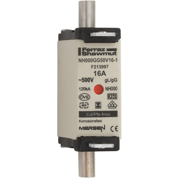 Mersen NH-Sicherungseinsatz SG Gr.000 gG 16A/500VKM NH000GG50V16-1