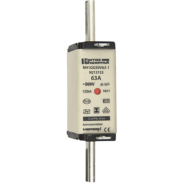 Mersen NH-Sicherungseinsatz SG Gr.1 gG 63A/500V KM NH1GG50V63-1