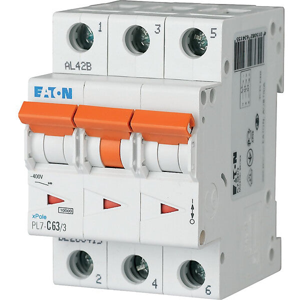 Eaton LS-Schalter m.Beschrift. C 63A, 3p PXL-C63/3
