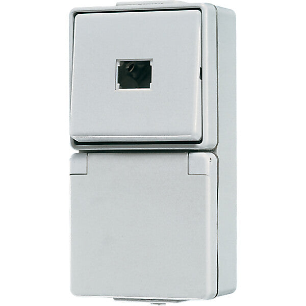 JUNG Taster-/SCHUKO-Kombination 1S 1p. 10A / 16A250V 671 W