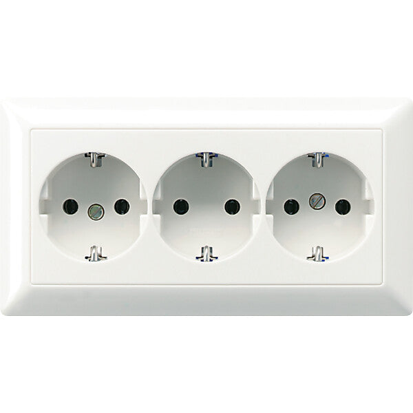 JUNG KK-SCHUKO-Steckdose aws 16A 250V 3-fach AS 523 WW
