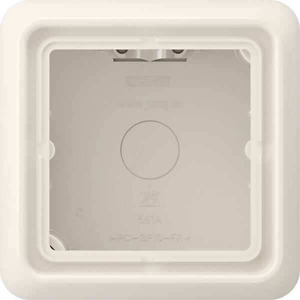 JUNG AP-Kappe 1-fach ws angeformter Rahmen CD 581 A W