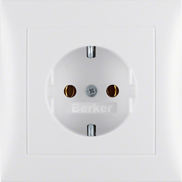 Hager/Berk Schuko-Steckdose pws/matt mit Abdeckplatte 47429909