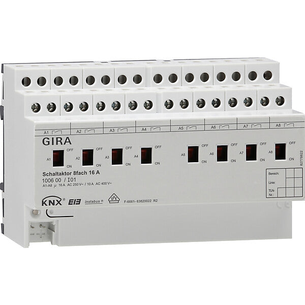 Gira Schaltaktor 8fach 16A REG 100600