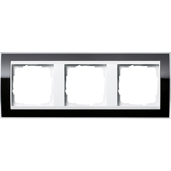 Gira Abdeckrahmen 3fach klar schwarz 0213733