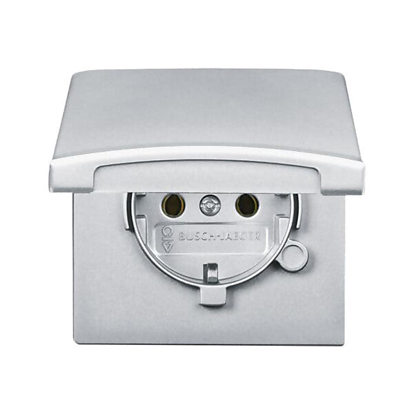 Busch-Jaeger Schuko-Steckdoseneinsatz IP44 alusilber 20 EUGK-33-101