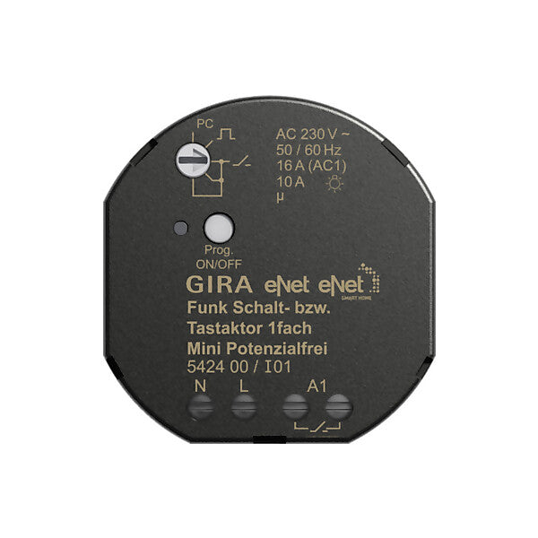 Gira Funk Schalt-/Tastaktor Mini 1f pot.frei 542400