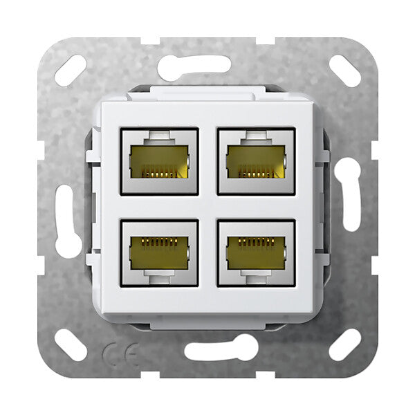 Gira Modular Jack RJ45 Cat6A rws 4fach LSA Plus 569903