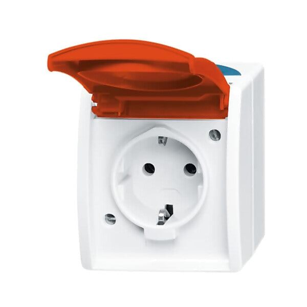 Busch-Jaeger Schuko-Steckdose mit EDV/Namensschild 20 EW/DVN-53