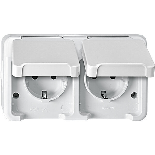 Merten SCHUKO-Doppel-Steckdose polarweiß MEG2320-8019