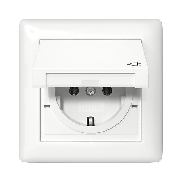 Gira Steckdose KD +Set IP44 Rahmen 1f Reinweiß 415703