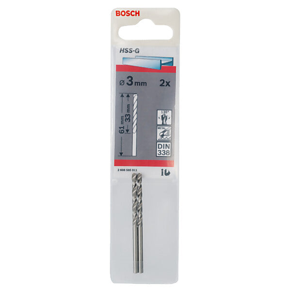 Bosch Elektrowerkzeuge Metallbohrer HSS-G, DIN 338 3 x 33 x 61 mm 2608585911