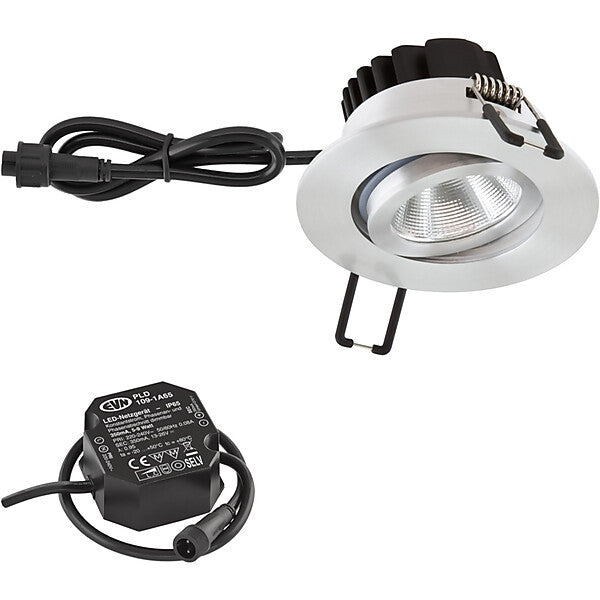 EVN-Lichttechnik P-LED Einbauleuchte 230V 3000K alu/pol PC650N91402