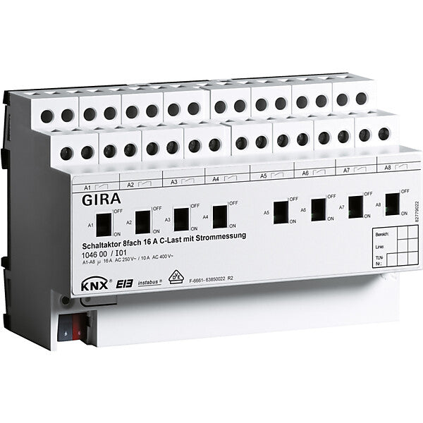 Gira Schaltaktor 8fach REG KNX/EIB 16A C-Last 104600
