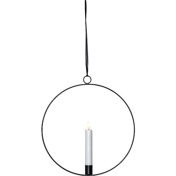 Star LED-Kerze mit Ring, D28cm, sw 063-42