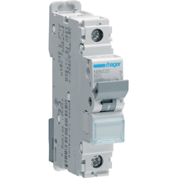 Hager Leitungsschutzschalter 1pol.,B-20A,10kA,1M NBN120