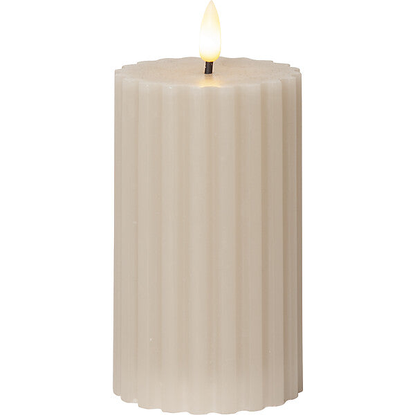 Star LED-Wachskerze 7,5x15cm, beige 061-67