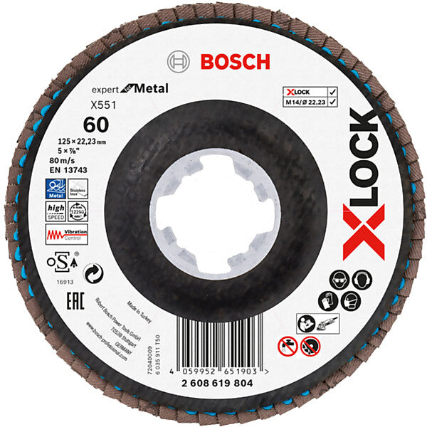 Bosch Elektrowerkzeuge X-LOCK-Fächerschleifscheib eX551 Expert for 2608619804 (VE10)
