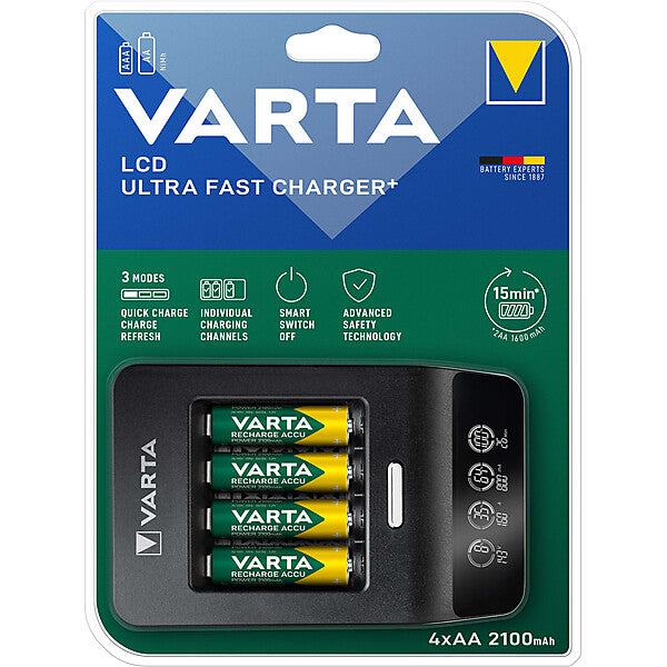 VARTA LCD Ultra Fast Charger+ 4xAA 56706 2100mAh 57685101441