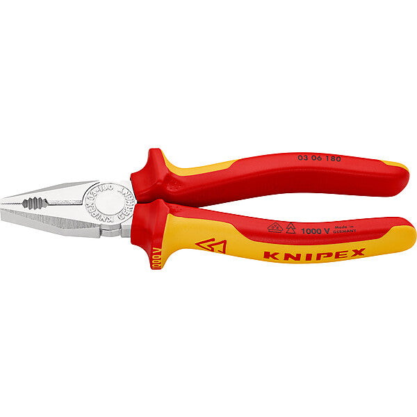KNIPEX Kombizange verchromt, 180mm 03 06 180