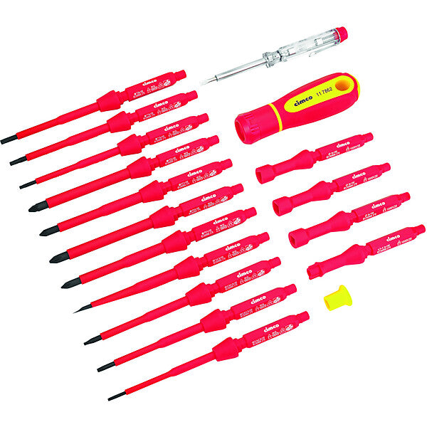 CIMCO Schraub.Wechselklingen-Set VDE, 18-tlg. 117862