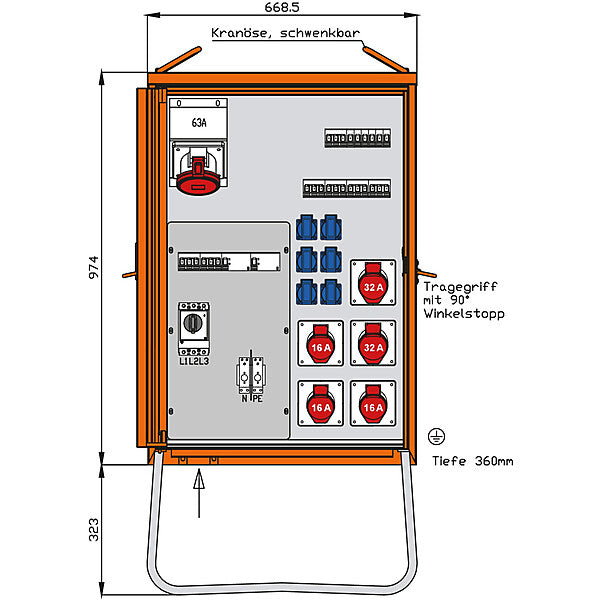 WALTHER-WERKE Verteilerschrank 55kVA WV0428R1