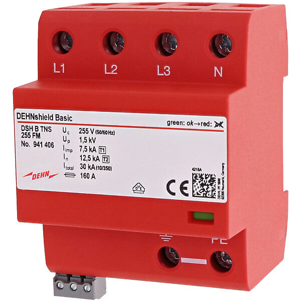DEHN Anwendungsoptim.Kombi-Abl. Typ 1+2 TN-S-Systeme DSH B TNS 255 FM