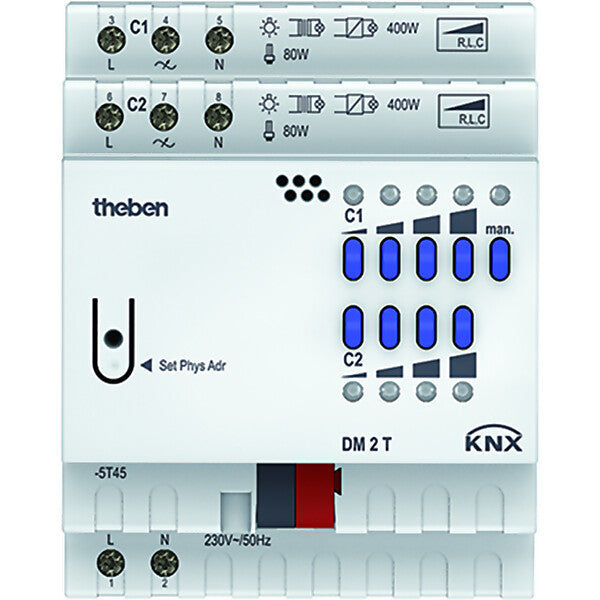 Theben Dimmaktor 2-fach, o.Erweiter. DM 2 T KNX
