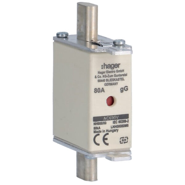 Hager NH-Sicherungseinsatz NH000 gG 690V 80A LNH00080M6
